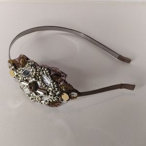 Gold bead statement headband